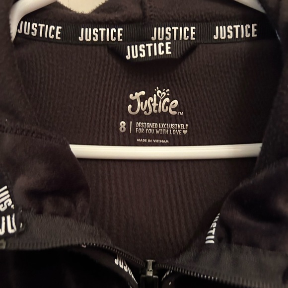 Black velour hoodie from Justice - Picture 5 of 5